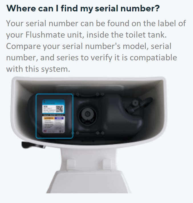 Flushmate Serial Number